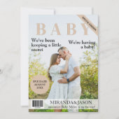 雑ユニーク誌スタイル写真妊娠の発表 招待状 (正面)