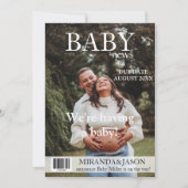 雑ユニーク誌スタイル写真妊娠の発表 招待状 (正面)