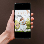 雑ユニーク誌スタイル写真妊娠の発表 招待状