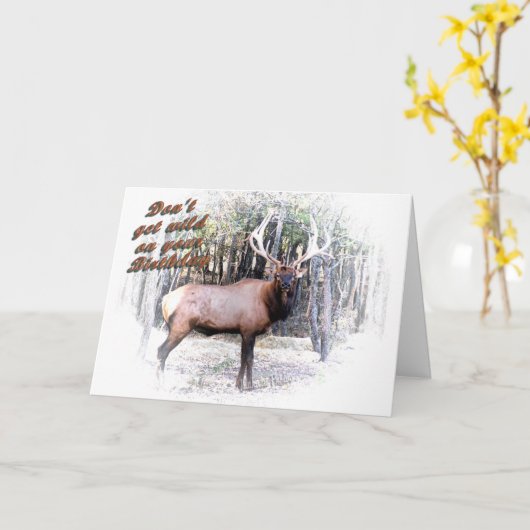 雑木林のオオシカ カード (黄色い花)