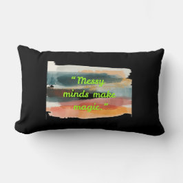 雑然とした心が生み出す魔法 | アブストラクト ブラシストローク  ランバークッション