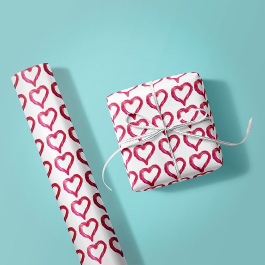 雑然とした - 不完全なハートの落書き ラッピングペーパー