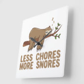 雑用が減り、おもしろいスロスのパンTシャツが増える スクエア壁時計 (傾斜)