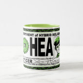 雑種の地球HEAのバッジのマグ ツートーンマグカップ (中央)