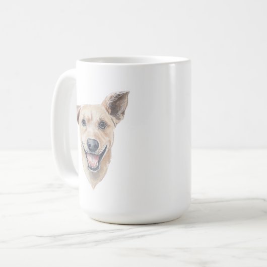 雑種の犬のマグ | 15 oz コーヒーマグカップ (正面左)