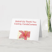 雑種ユリのサンキューカード サンキューカード (裏面)