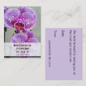 雑色の紫色の蘭の写真のアポイントメント 予約カード (正面/裏面)
