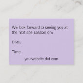 雑色の紫色の蘭の写真のアポイントメント 予約カード (裏面)