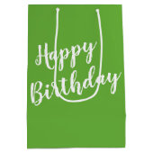 雑草のある小さな女の子で誕生日 ミディアムペーパーバッグ (裏面)