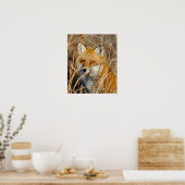 雑草の中の赤いキツネ ポスター (キッチン)