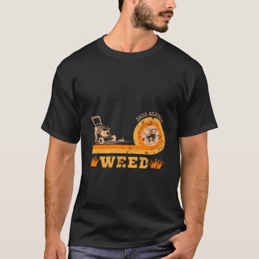 雑草の園芸芝生の草刈り父親に対するパパ Tシャツ (正面)