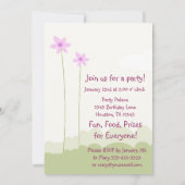 雑草の小さな女の子誕生日カードのように成長する 招待状 (裏面)