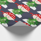 雑草の花束を持つ若い男パーソナライズされた ラッピングペーパー (角)