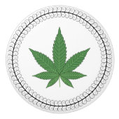 雑草の葉の木の渦巻きトリムパーソナライズされた セラミックノブ (正面)