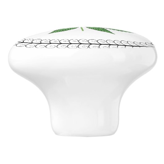 雑草の葉の木の渦巻きトリムパーソナライズされた セラミックノブ (側面)