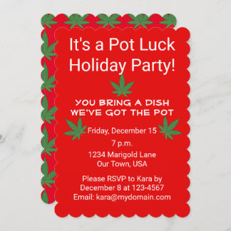 雑草の葉ポット運パーソナライズされた 招待状