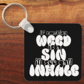 雑草もしは、私がキーチェーンのすべてのinhaleを見る罪である キーホルダー (正面)