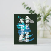 雑草を刈って園芸のおもしろい庭師パンを刈る ポストカード (スタンド正面)