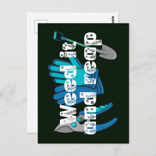 雑草を刈って園芸のおもしろい庭師パンを刈る ポストカード (正面/裏面)