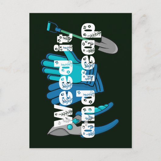 雑草を刈って園芸のおもしろい庭師パンを刈る ポストカード (正面)