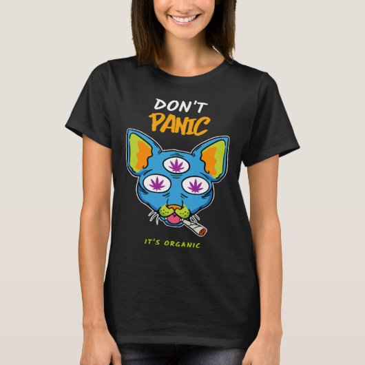 雑草オーガニック猫 Tシャツ (正面)