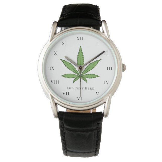 雑草煙自然フローラ花 腕時計 (正面)