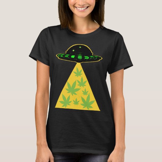 雑草葉ストナーエイリアン奪取UFOポット Tシャツ (正面)