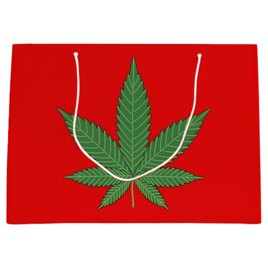 雑草葉パーソナライズされた ラージペーパーバッグ (正面)