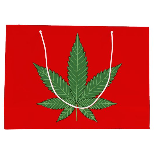 雑草葉パーソナライズされた ラージペーパーバッグ (裏面)