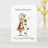 雑草 – フレンドシップカード カード (黄色い花)