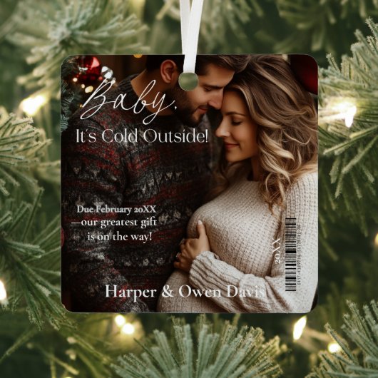 雑誌でクリスマスの妊娠発表を取り上げる メタルオーナメント (インサイチュ)