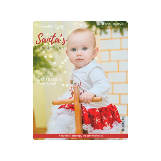 雑誌で私の初めてのクリスマスマイルストーンをカバー メタルプリント (正面)