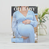 雑誌のカバー写真Boy Baby Shower 招待状 (スタンド正面)