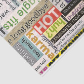 雑誌のタイポグラフィのコラージュのティッシュペーパー 薄葉紙 (詳細)