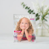 雑誌のメイクアップ パーティーの招待状 誕生日会 女の子 招待状 (スタンド正面)