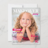 雑誌の再生は女の子の誕生会を甘やかします 招待状 (正面)