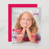 雑誌の再生は女の子の誕生会を甘やかします 招待状 (正面/裏面)