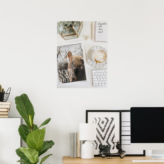 雑誌の写真！シックパーソナライズされたオフィス ポスター (ホームオフィス)