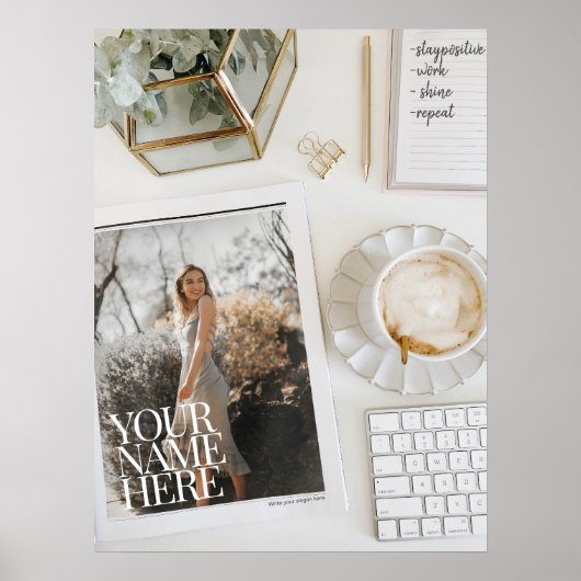 雑誌の写真！シックパーソナライズされたオフィス ポスター (正面)