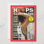 雑誌の有名人バスケットボール誕生日パーティーの写真 招待状 (正面)