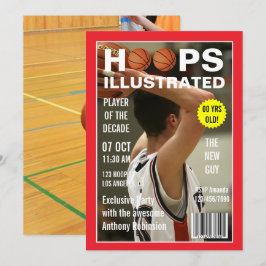 雑誌の有名人バスケットボール誕生日パーティーの写真 招待状