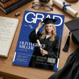 雑誌の表紙のようなおしゃれな卒業パーティーと写真 招待状
