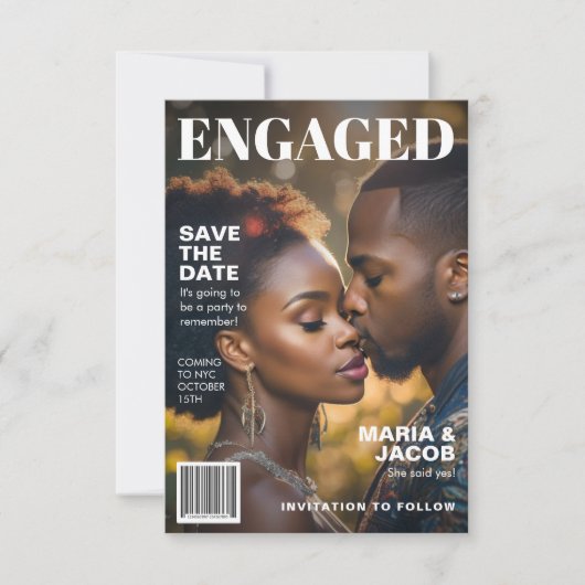 雑誌の表紙の写真の発表日を保存 招待状 (正面)