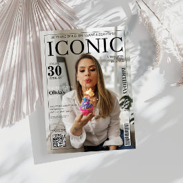 雑誌の表紙のQRコード 30歳の誕生日パーティー 招待状