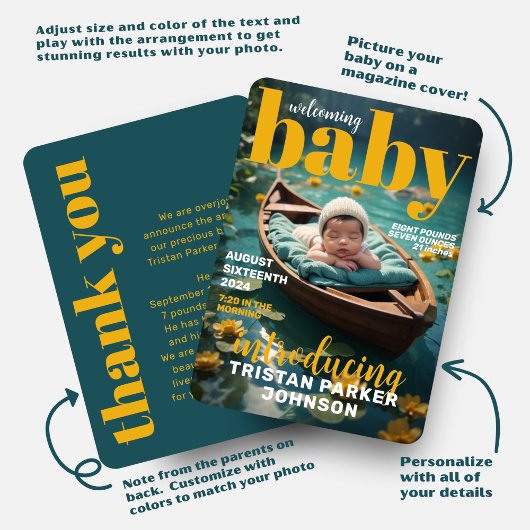 雑誌の表紙はっきりした生誕モダン発表 案内状