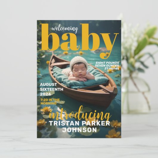 雑誌の表紙はっきりした生誕モダン発表 案内状 (スタンド正面)