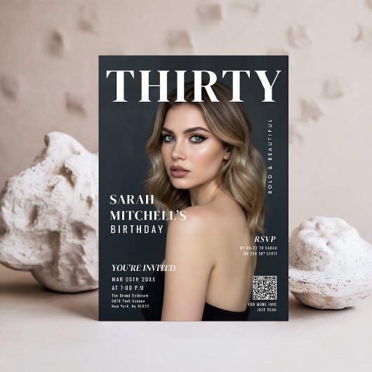 雑誌の表紙写真 30歳の誕生日パーティーに出席お願い 招待状