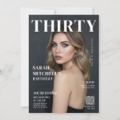雑誌の表紙写真 30歳の誕生日パーティーに出席お願い 招待状 (正面)