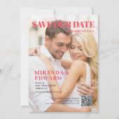 雑誌の表紙写真QRコード結婚式Save The Date セーブザデート (正面)