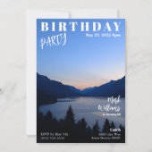 雑誌の表紙風景誕生日 招待状 (正面)